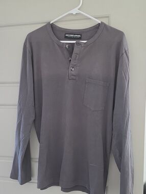 Groceries Apparel Men's Long-Sleeve Henley Pocket Tee - Gray